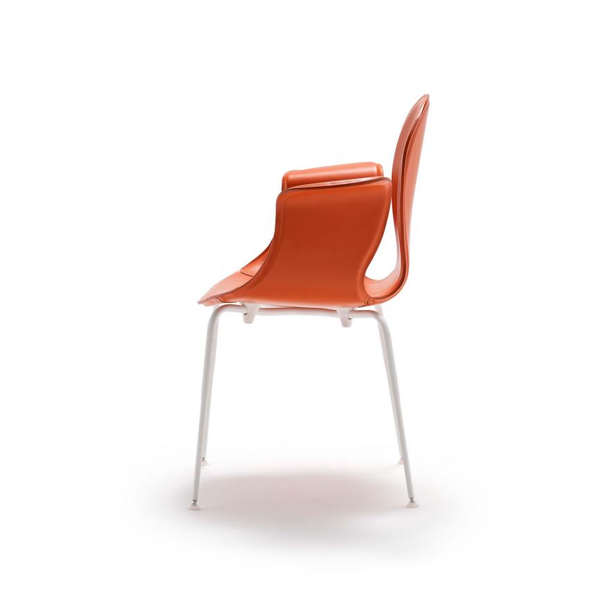 Leather Monobloc Dining Chair | Fasem Crop | Italianfurniture.com