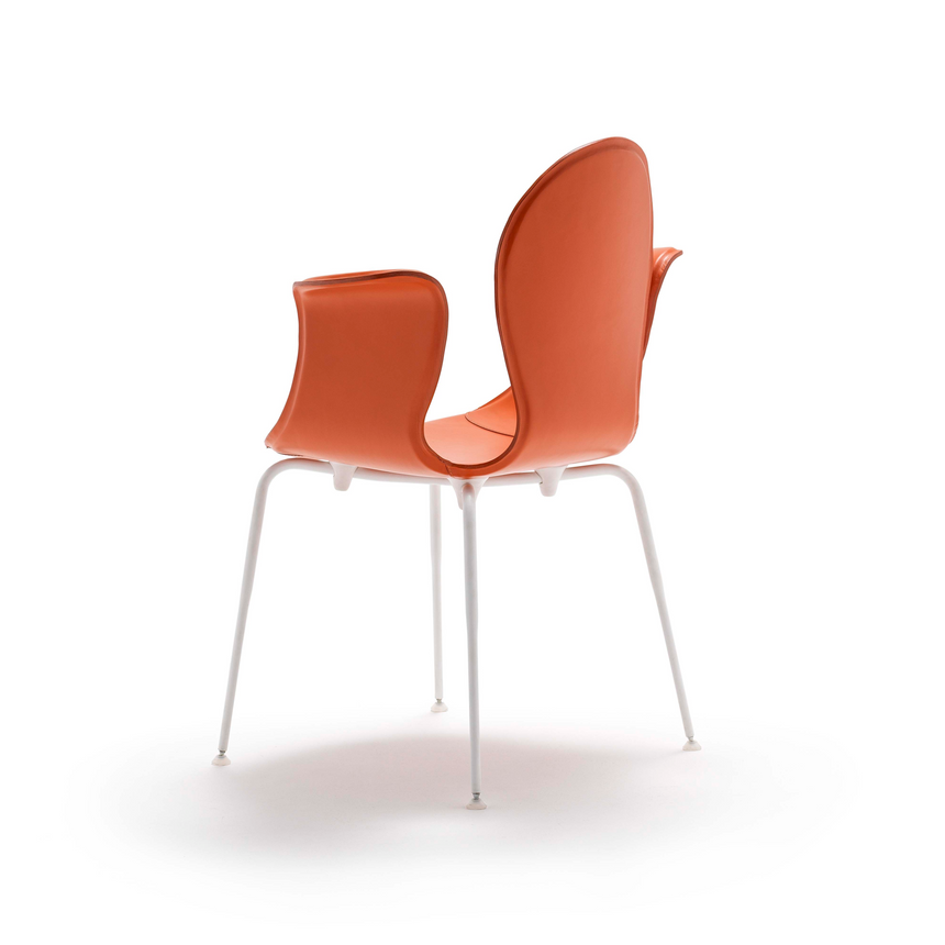 Leather Monobloc Dining Chair | Fasem Crop | Italianfurniture.com