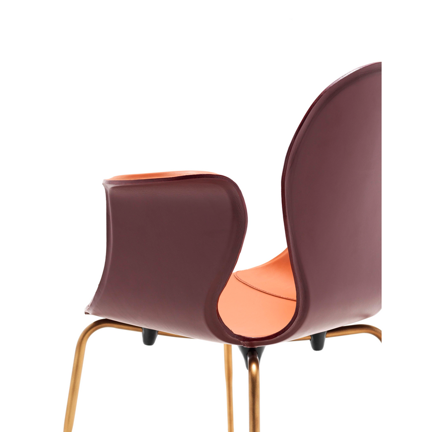 Leather Monobloc Dining Chair | Fasem Crop | Italianfurniture.com