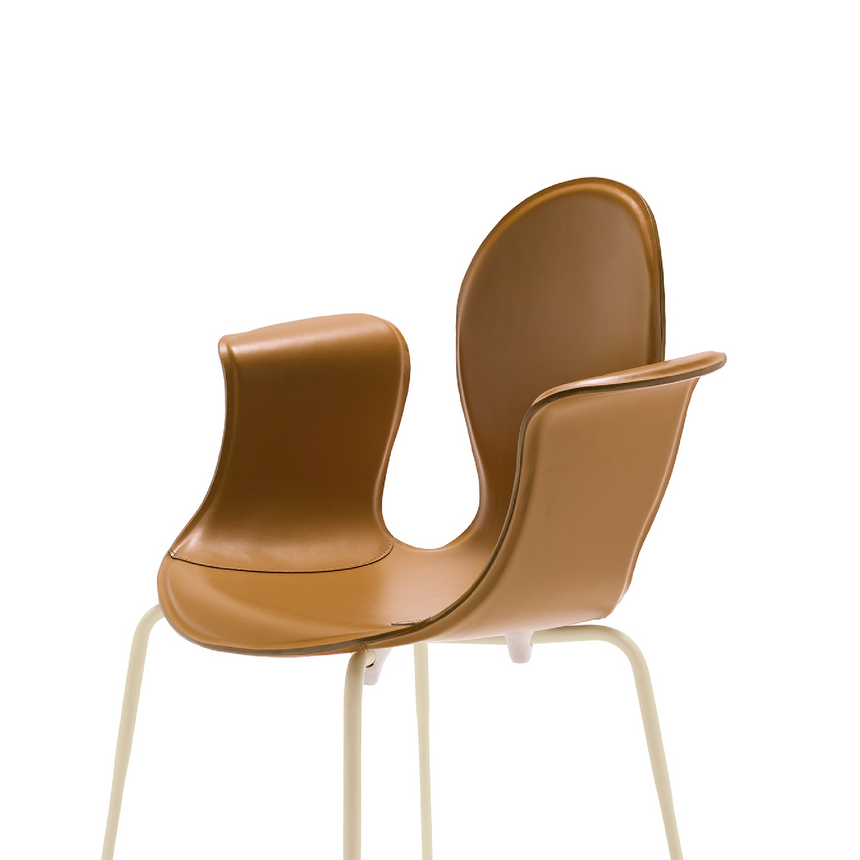 Leather Monobloc Dining Chair | Fasem Crop | Italianfurniture.com