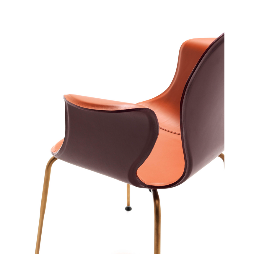 Leather Monobloc Dining Chair | Fasem Crop | Italianfurniture.com