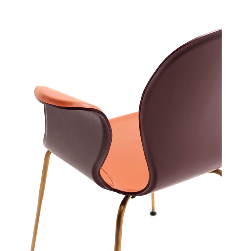 Leather Monobloc Dining Chair | Fasem Crop | Italianfurniture.com