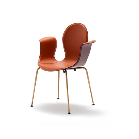 Leather Monobloc Dining Chair | Fasem Crop | Italianfurniture.com