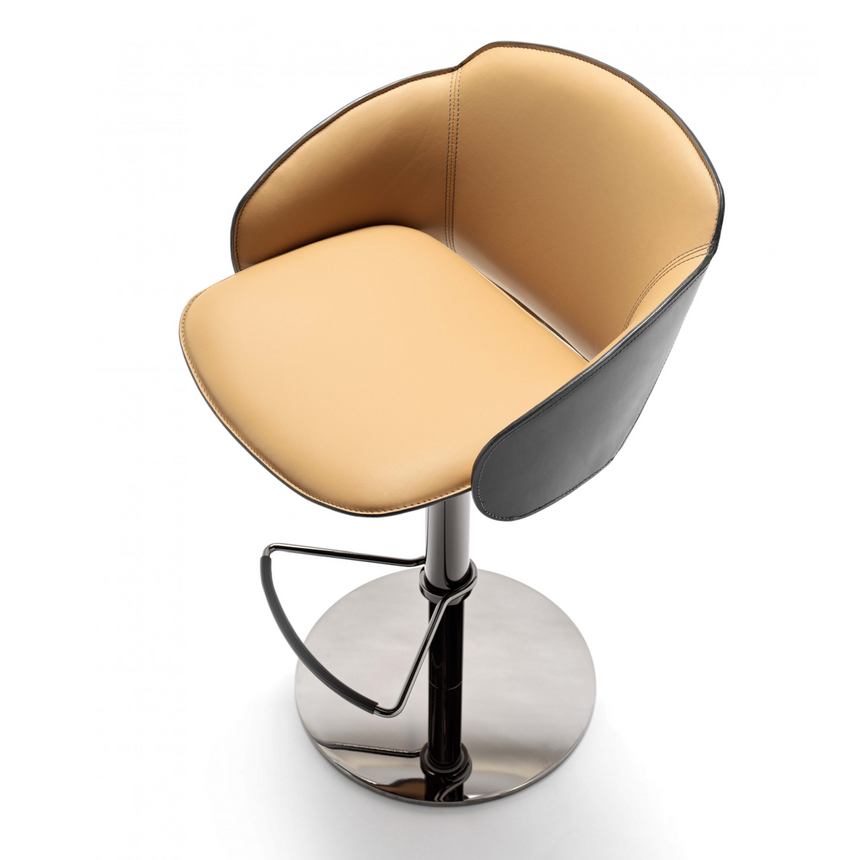 Swivel Leather Bar Stool | Fasem Electa | italianfurniture.com