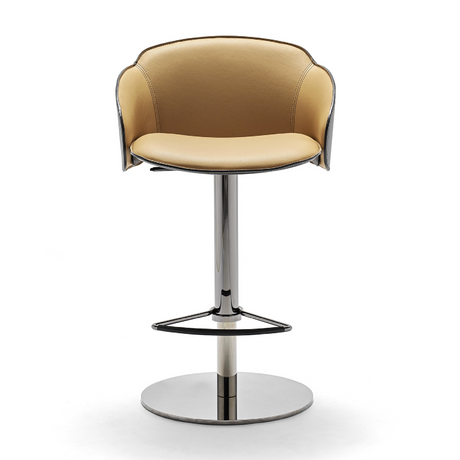 Swivel Leather Bar Stool | Fasem Electa | italianfurniture.com