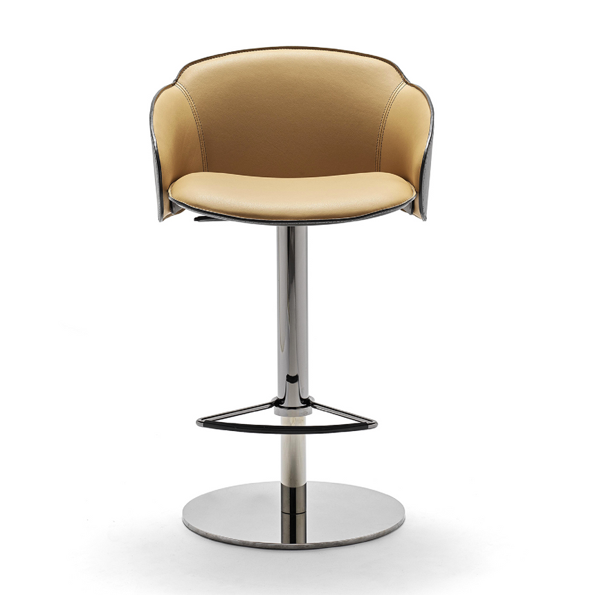 Swivel Leather Bar Stool | Fasem Electa | italianfurniture.com