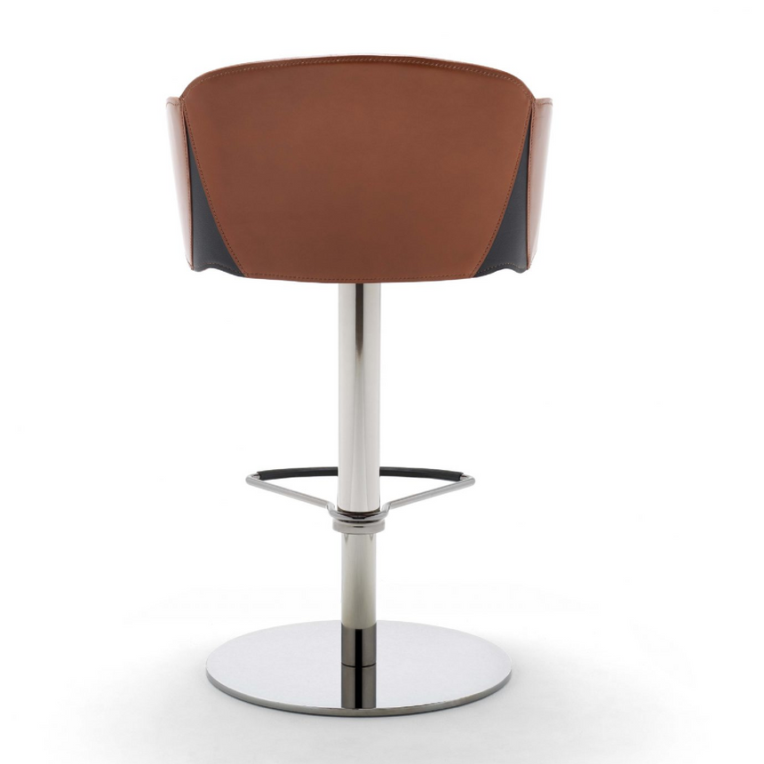 Swivel Leather Bar Stool | Fasem Electa | italianfurniture.com