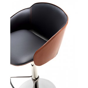 Swivel Leather Bar Stool | Fasem Electa | italianfurniture.com