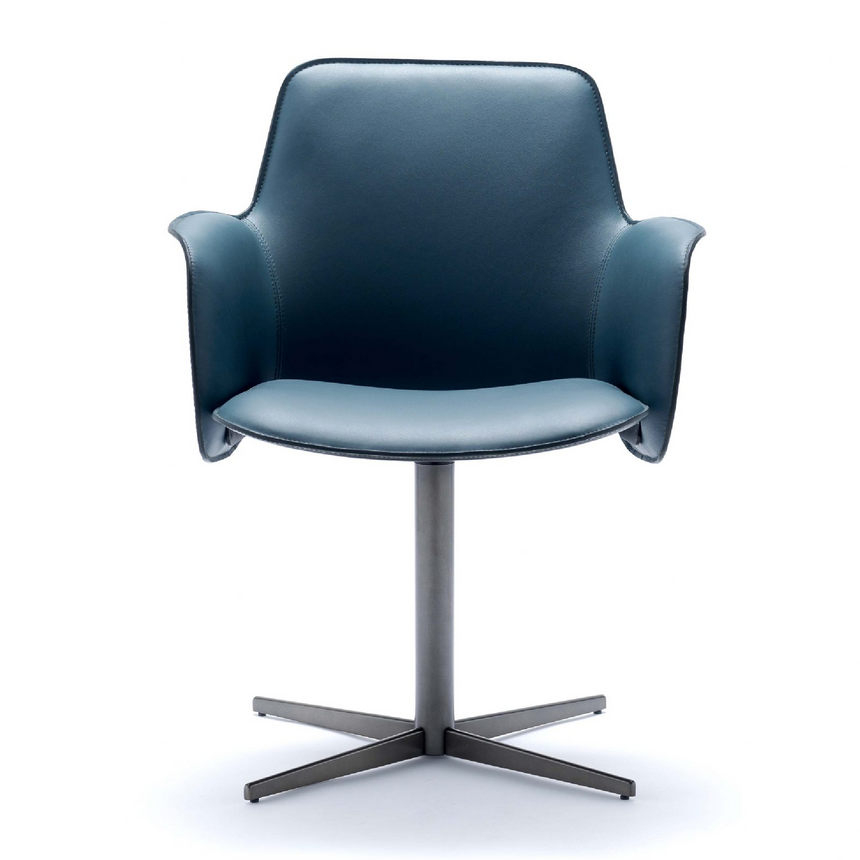 Cross-Base Swivel Armchair | Fasem Electa | Italianfurniture.com