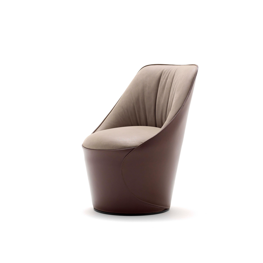 Leather Swivel Lounge Chair | Fasem Electa | Italianfurniture.com