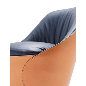 Leather Swivel Lounge Chair | Fasem Electa | Italianfurniture.com