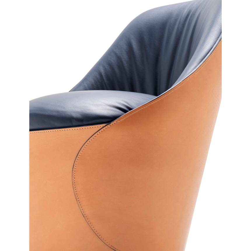 Leather Swivel Lounge Chair | Fasem Electa | Italianfurniture.com