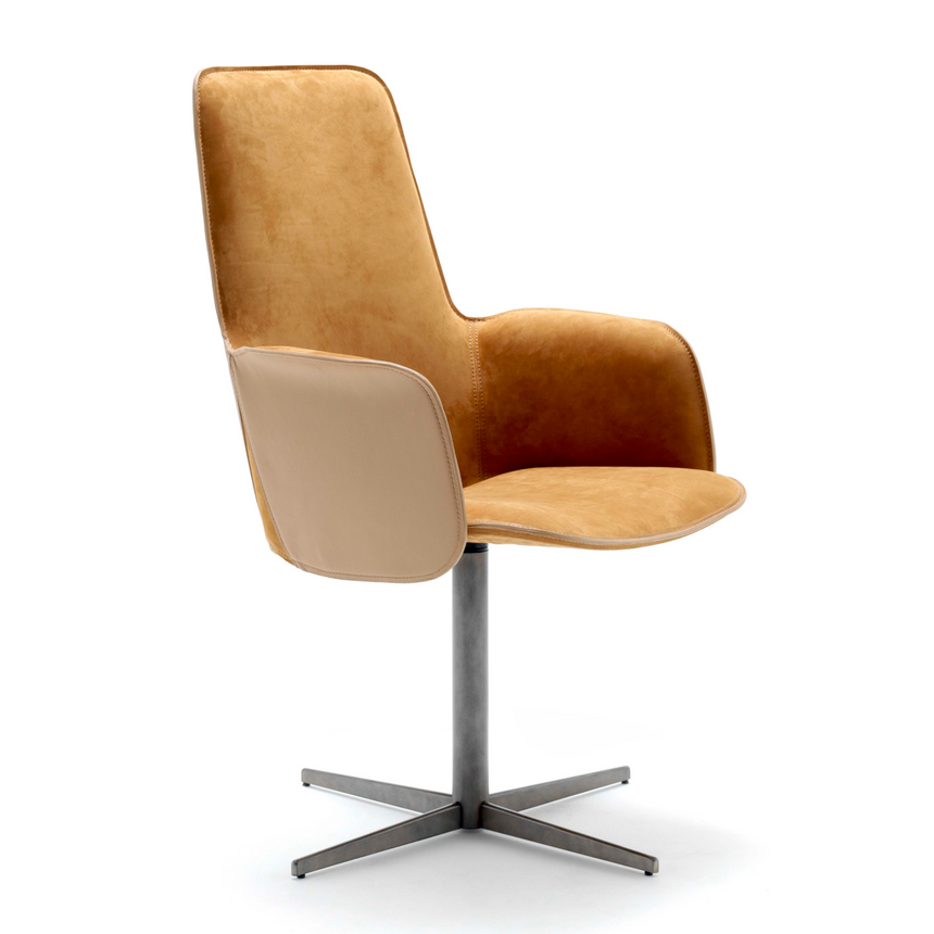 High Back Leather Swivel Chair | Fasem Electa | Italianfurniture.com