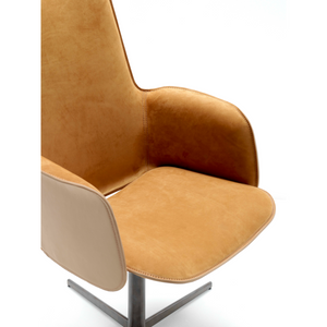 High Back Leather Swivel Chair | Fasem Electa | Italianfurniture.com