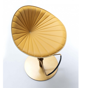 Pleated Leather Bar Stool | Fasem Fiorile | Oroatrade.com