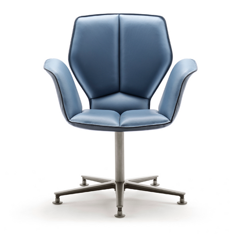 Five-Spoke Leather Swivel Chair | Fasem Fosca | italianfurniture.com