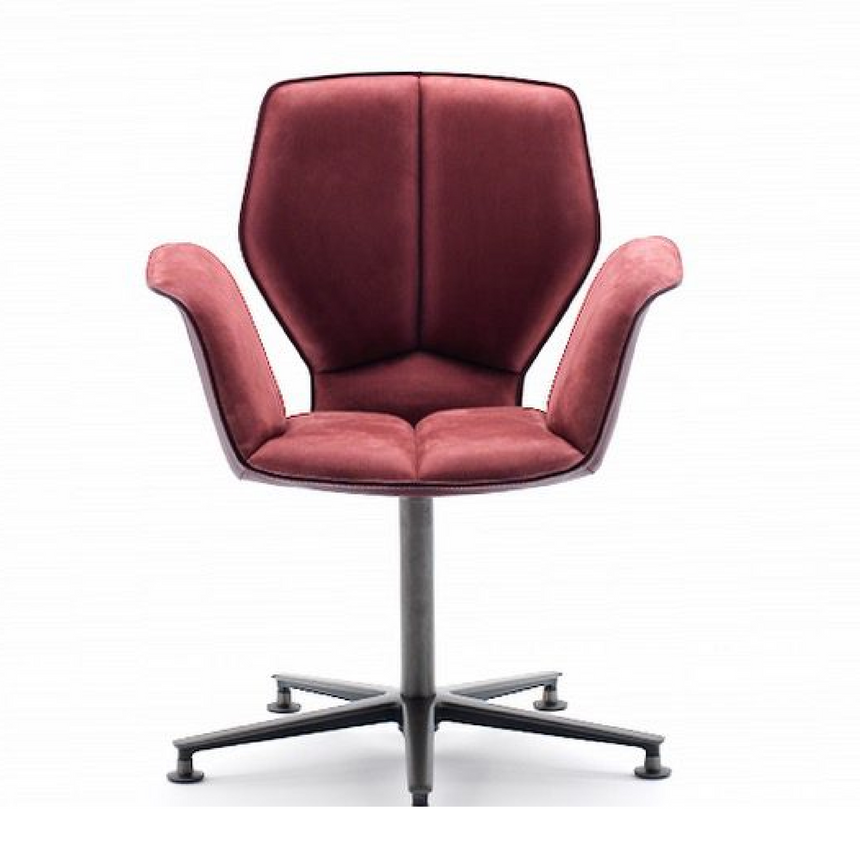 Five-Spoke Leather Swivel Chair | Fasem Fosca | italianfurniture.com