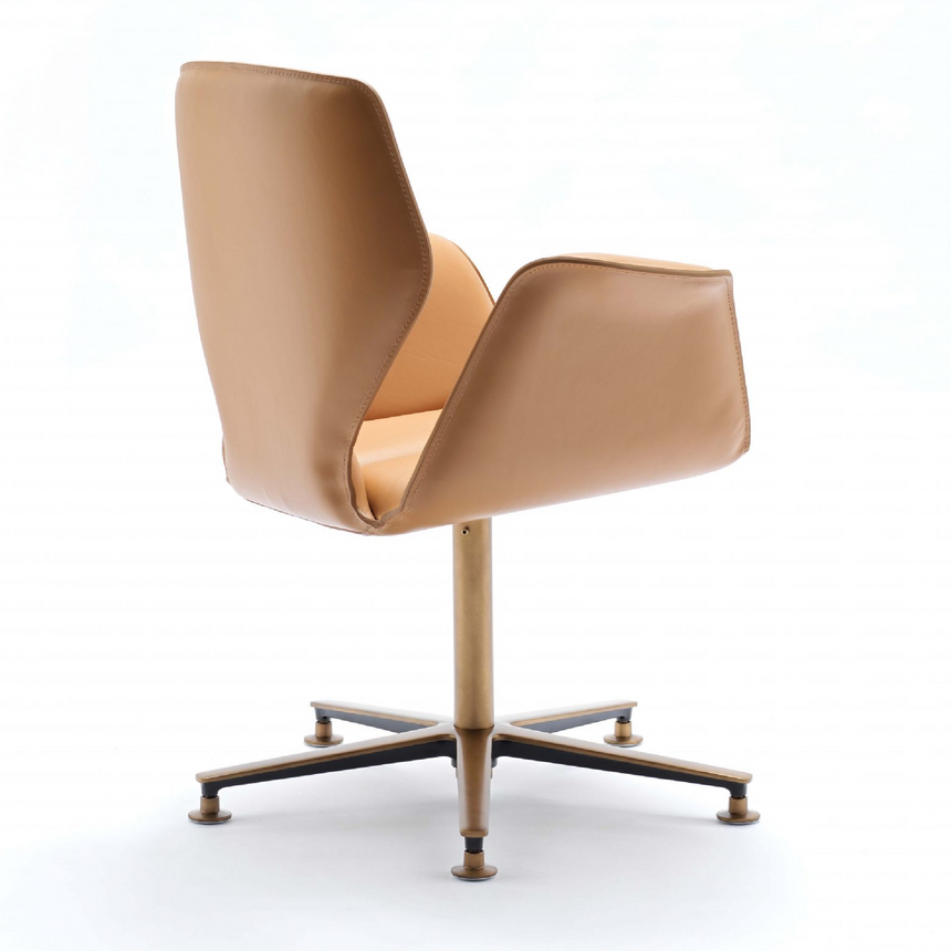 Five-Spoke Leather Swivel Chair | Fasem Fosca | italianfurniture.com