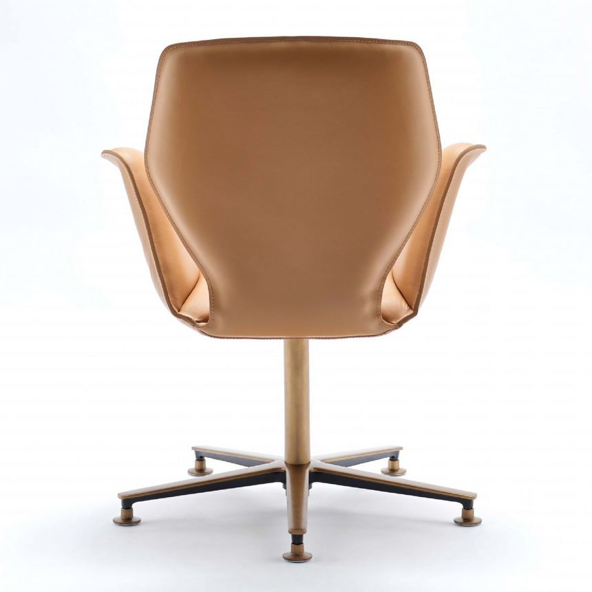 Five-Spoke Leather Swivel Chair | Fasem Fosca | italianfurniture.com