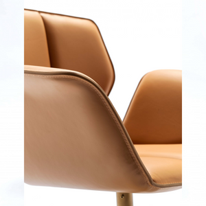 Five-Spoke Leather Swivel Chair | Fasem Fosca | italianfurniture.com