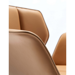 Five-Spoke Leather Swivel Chair | Fasem Fosca | italianfurniture.com