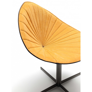 Pleated Leather Swivel Dining Chair | Fasem Fiorile Plissé | Italianfurniture.com