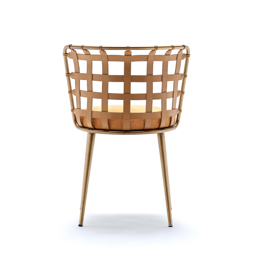 Leather Strips Dining Chair | Fasem Lola | Italianfurniture.com