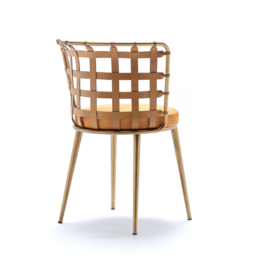 Leather Strips Dining Chair | Fasem Lola | Italianfurniture.com