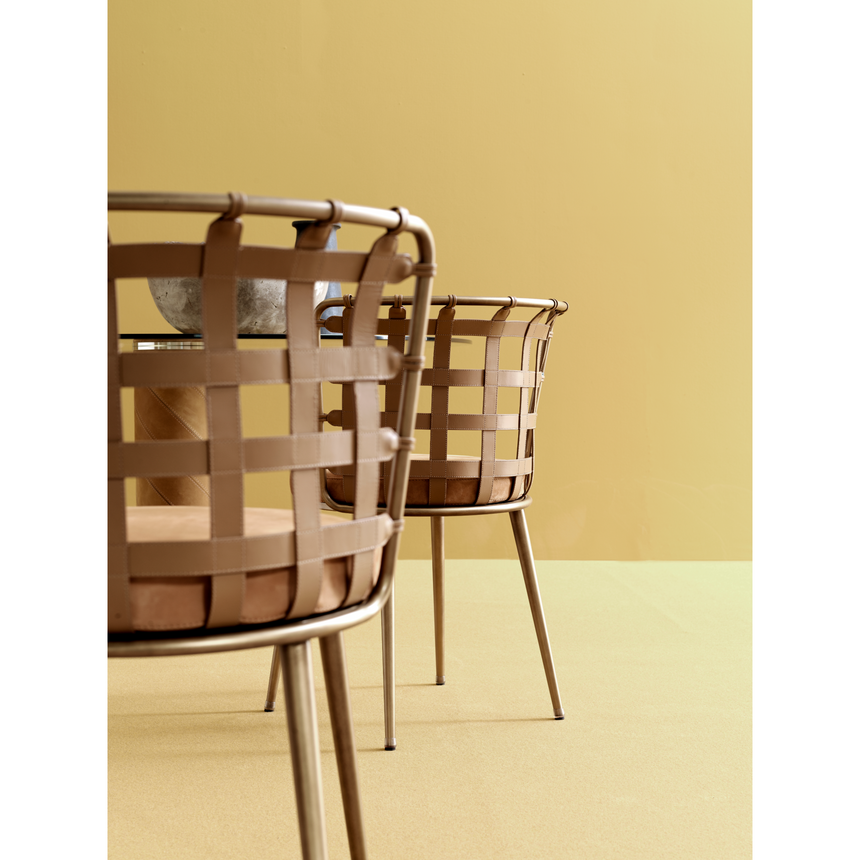 Leather Strips Dining Chair | Fasem Lola | Italianfurniture.com