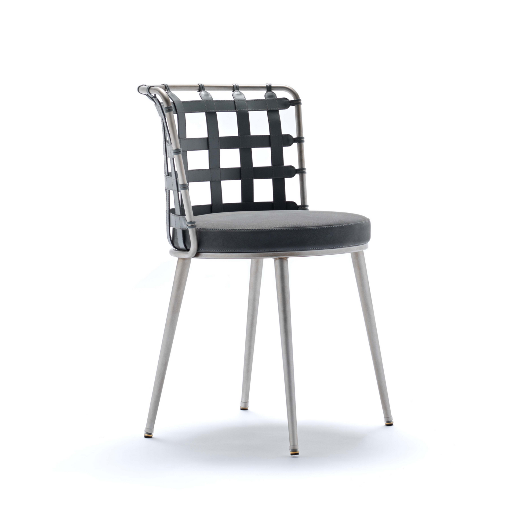 Leather Strips Dining Chair | Fasem Lola | Italianfurniture.com