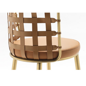 Leather Strips Bar Stool | Fasem Lola | Italianfurniture.com