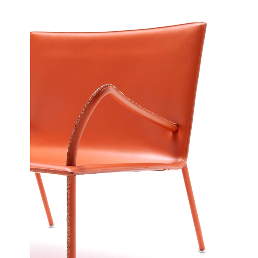 Steel Framed Leather Lounge Chair | Fasem Lys | Italianfurniture.com