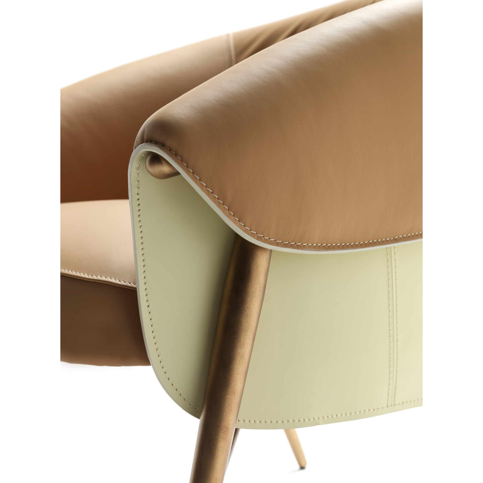 Curved Leather Lounge Chair | Fasem Montgomery | Italianfurniture.com