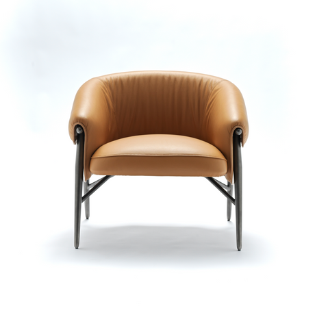 Curved Leather Lounge Chair | Fasem Montgomery | Italianfurniture.com