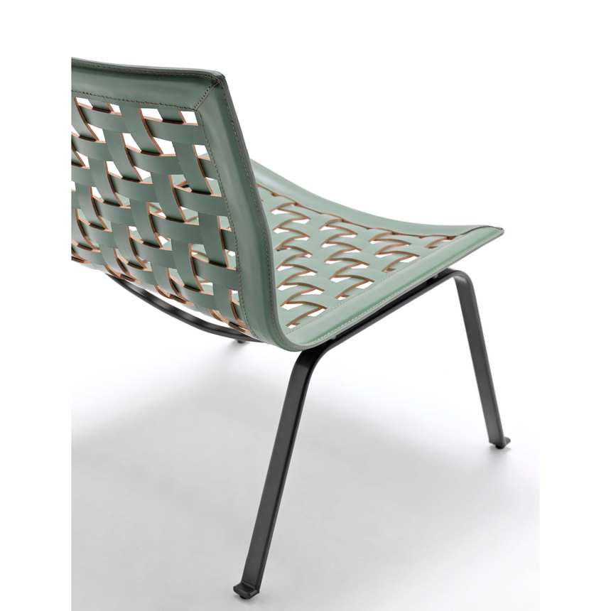 Leather Weave Lounge Chair | Fasem Net W | Italianfurniture.com