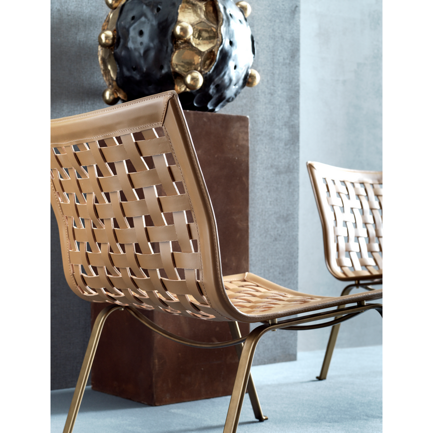 Leather Weave Lounge Chair | Fasem Net W | Italianfurniture.com