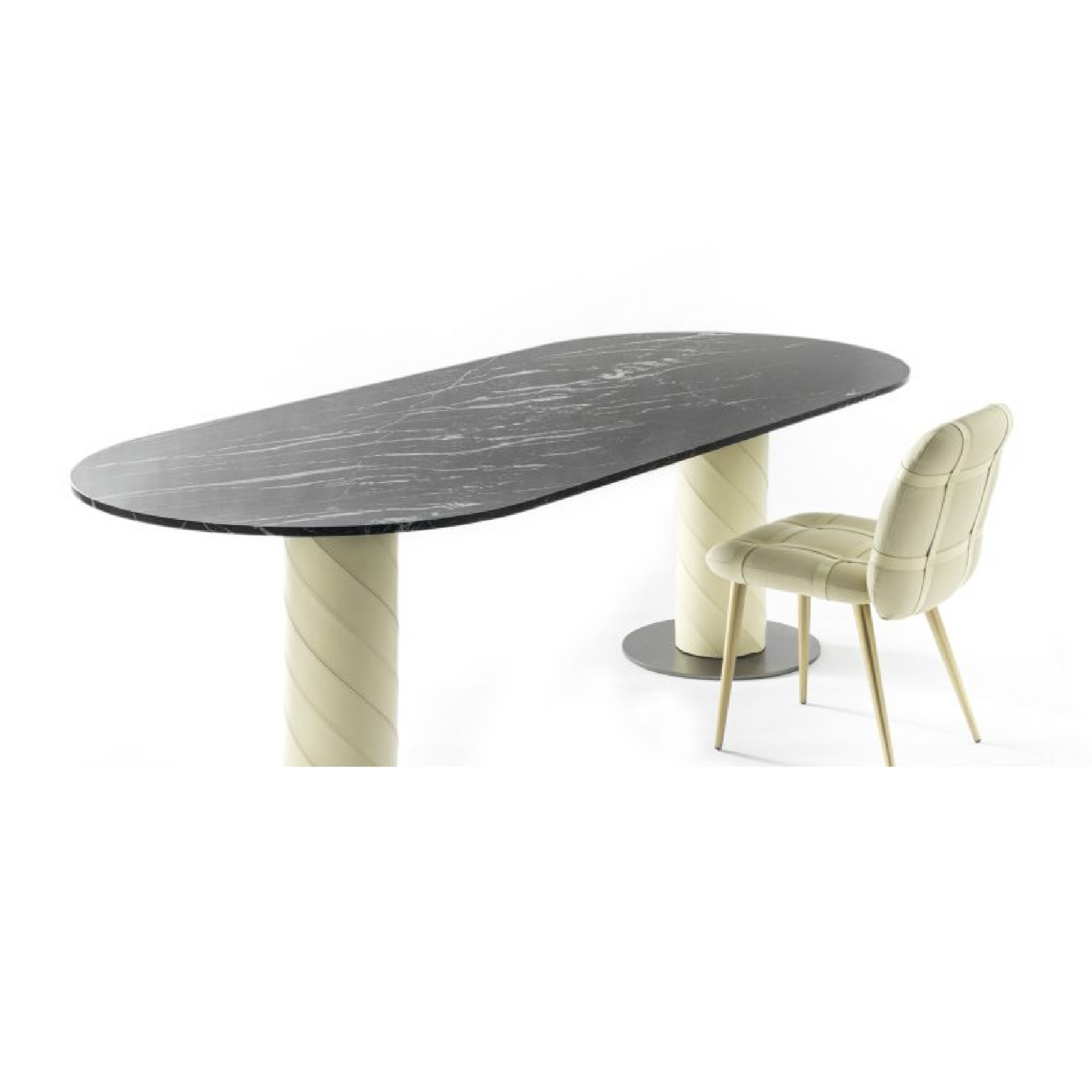 Oval Glass Dining Table | Fasem Rolling 2B | Italianfurniture.com