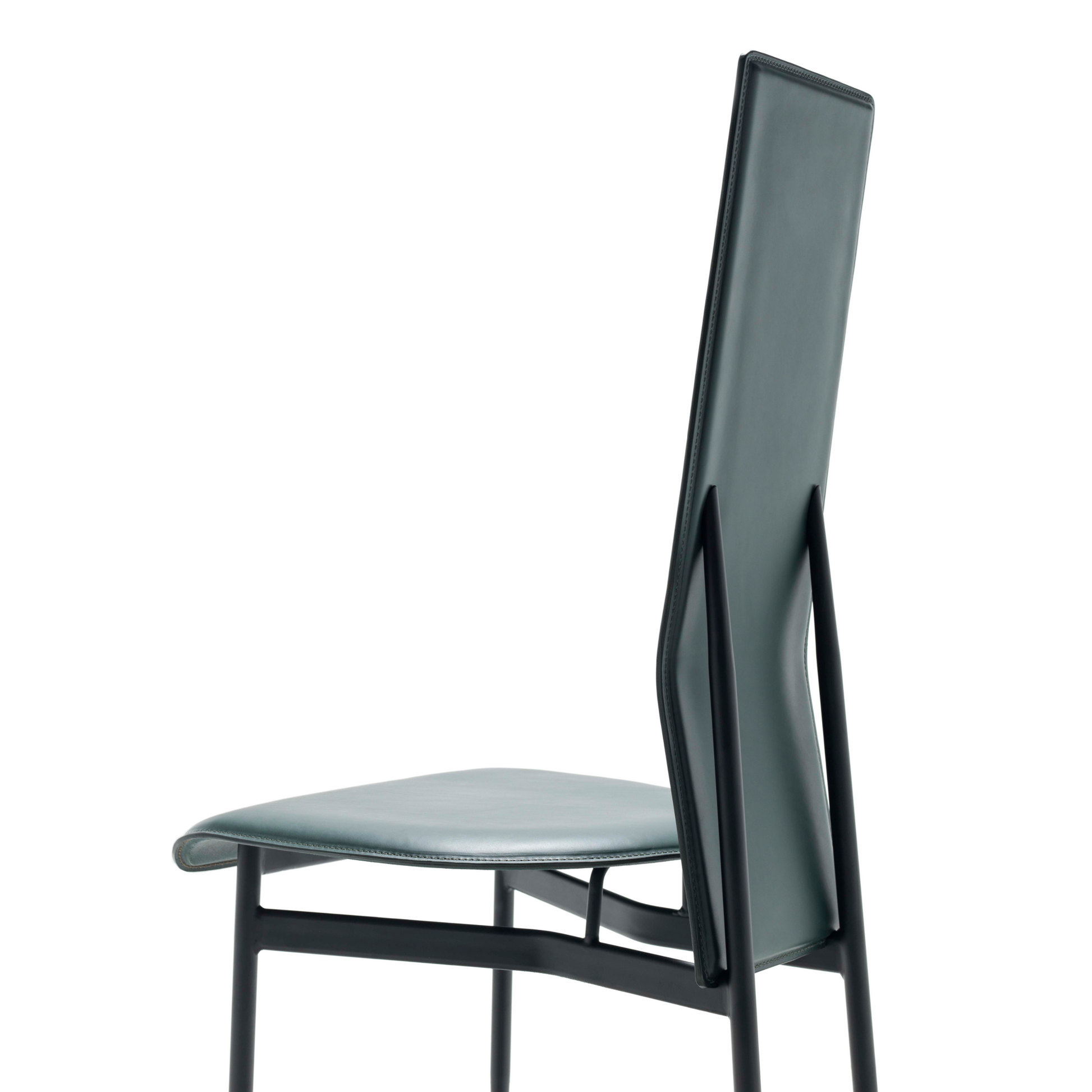 Narrow-Back Leather Dining Chair | Fasem S44 | Italianfurniture.com