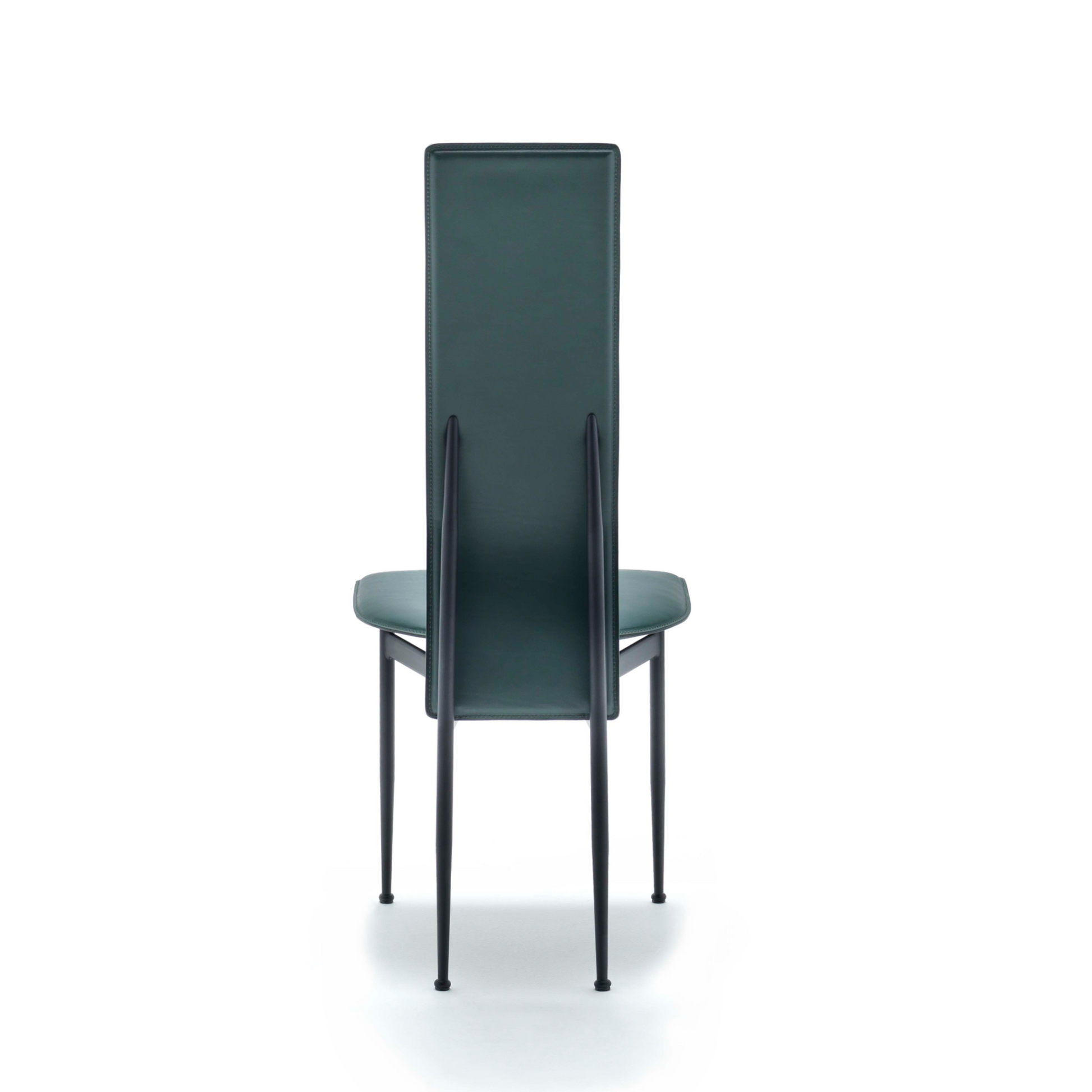 Narrow-Back Leather Dining Chair | Fasem S44 | Italianfurniture.com