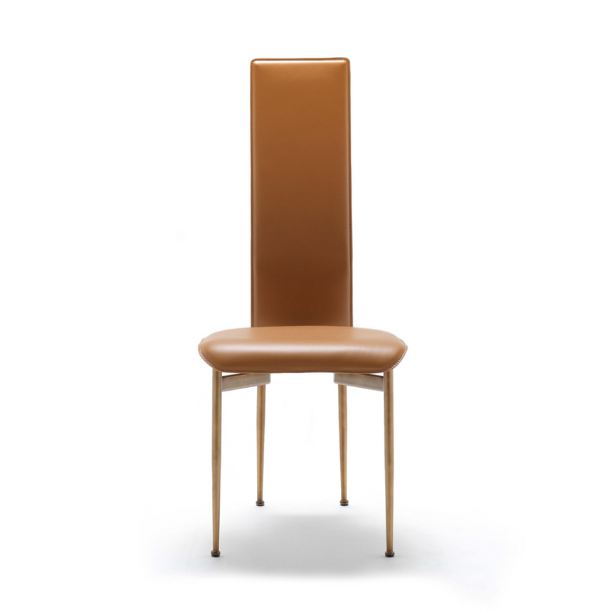 Narrow-Back Leather Dining Chair | Fasem S44 | Italianfurniture.com