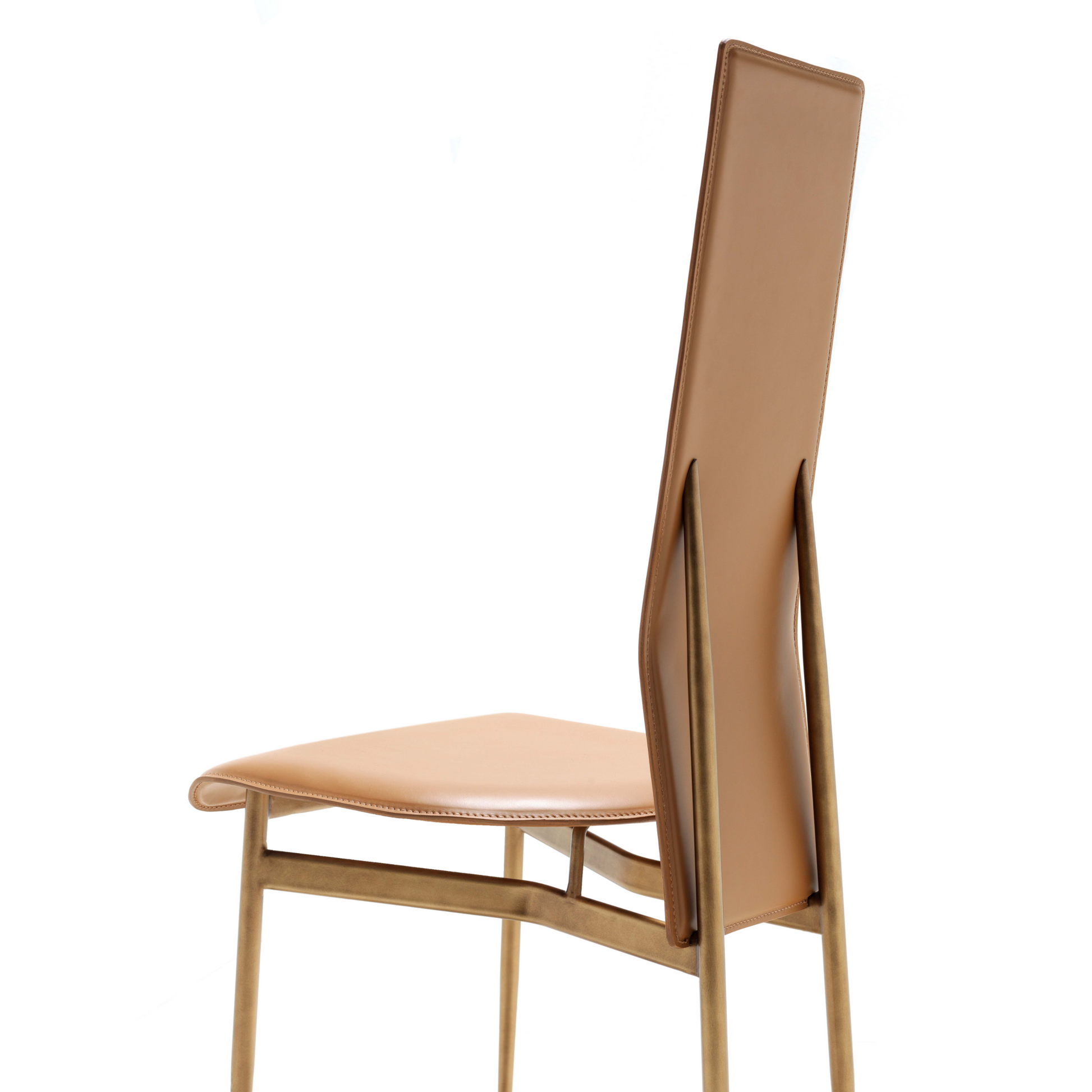 Narrow-Back Leather Dining Chair | Fasem S44 | Italianfurniture.com