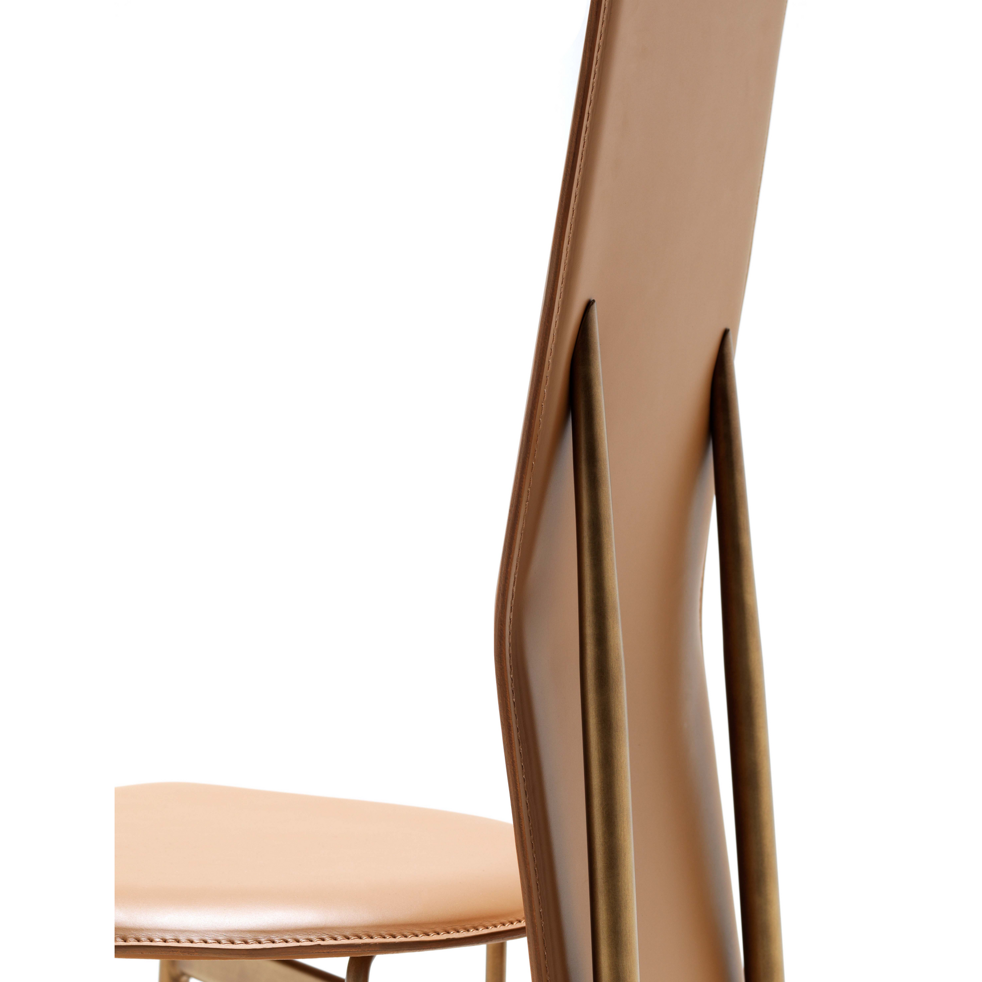 Narrow-Back Leather Dining Chair | Fasem S44 | Italianfurniture.com