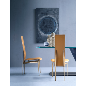 Narrow-Back Leather Dining Chair | Fasem S44 | Italianfurniture.com