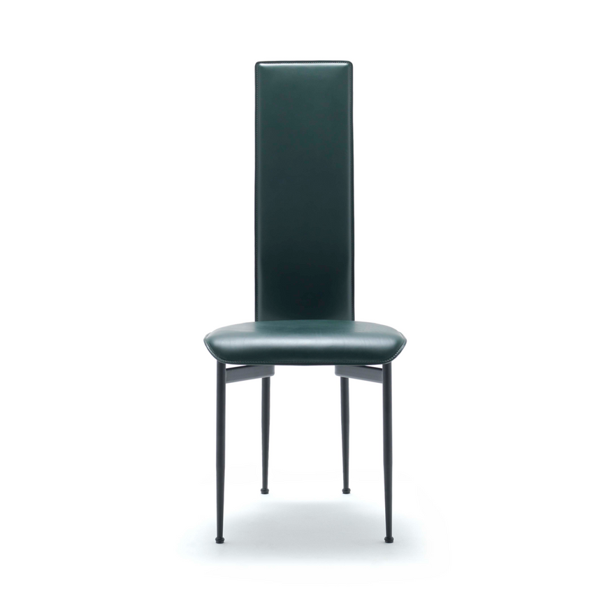 Narrow-Back Leather Dining Chair | Fasem S44 | Italianfurniture.com