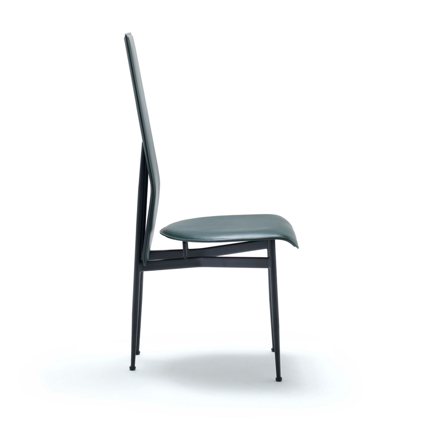 Narrow-Back Leather Dining Chair | Fasem S44 | Italianfurniture.com