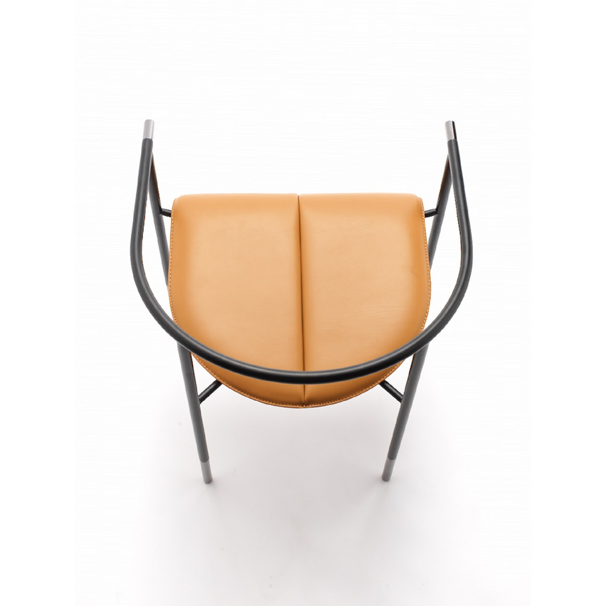 Curved Steel Dining Armchair | Fasem Tecla | ItalianFurniture.com