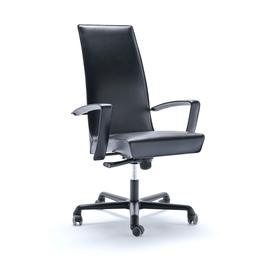 Padded Leather Swivel Office Chair | Fasem Tresor | Italianfurniture.com