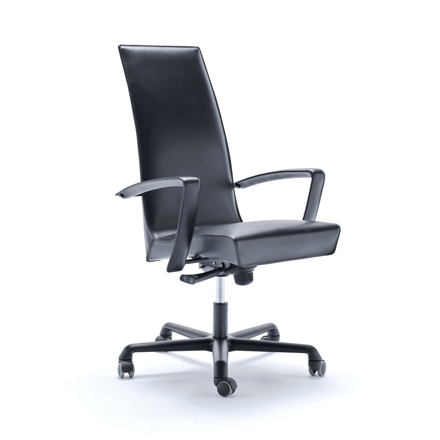 Padded Leather Swivel Office Chair | Fasem Tresor | Italianfurniture.com