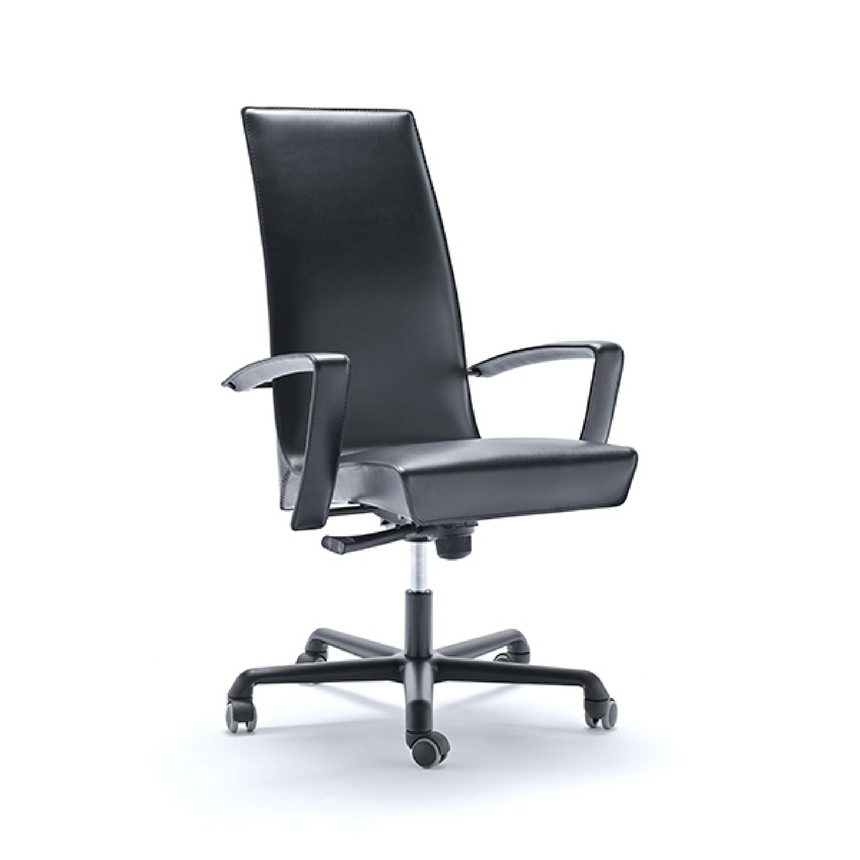 Padded Leather Swivel Office Chair | Fasem Tresor | Italianfurniture.com