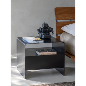 Curved Metal Nightstand | Flou Foglio | Italianfurniture.com